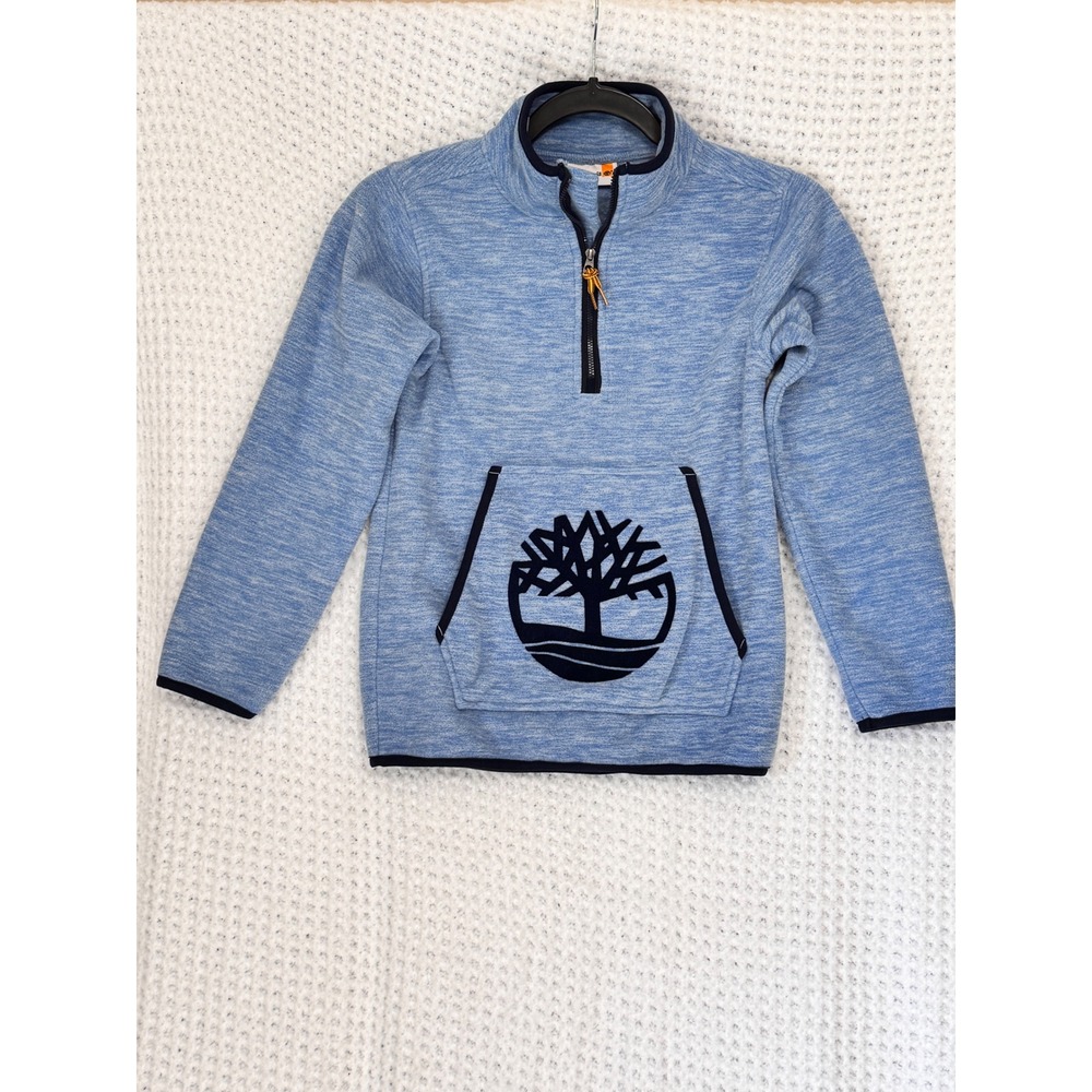 Timberland Kids Blue Fleece Pullover Sweatshirt Top‎ Tree Logo